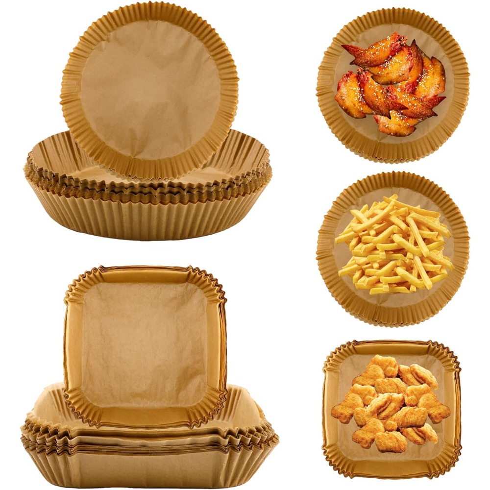 Air Fryer Accessories - 50/100pcs Air Fryer Disposable Paper Round/Square/Rectangle