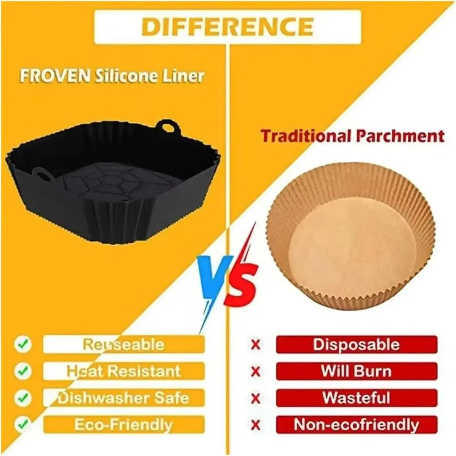 1pcs Reusable Silicone Air Fry - Air Fryer Accessories review and price