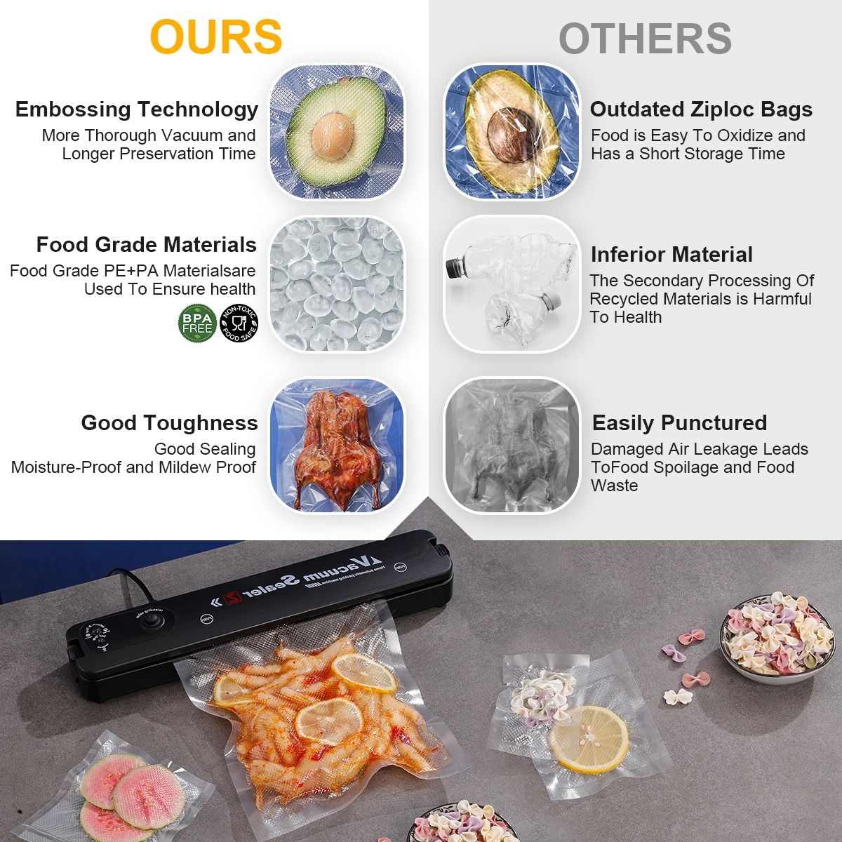 Vacuum Sealer Bags, Food Stora - Kitchen Gadgets Plus review and price