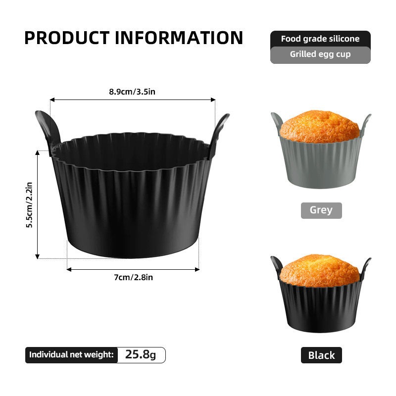 4pcs/6pcs Silicone Egg Cup Poa - Air Fryer Accessories review and price