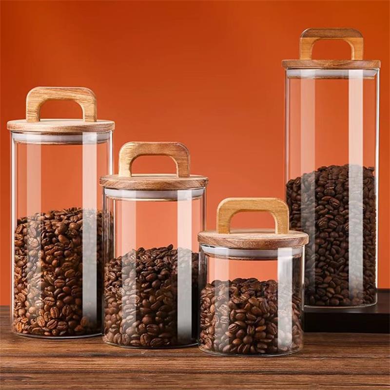 Clear Glass Jar with Bamboo Li - Korean Kitchen Gadgets review and price