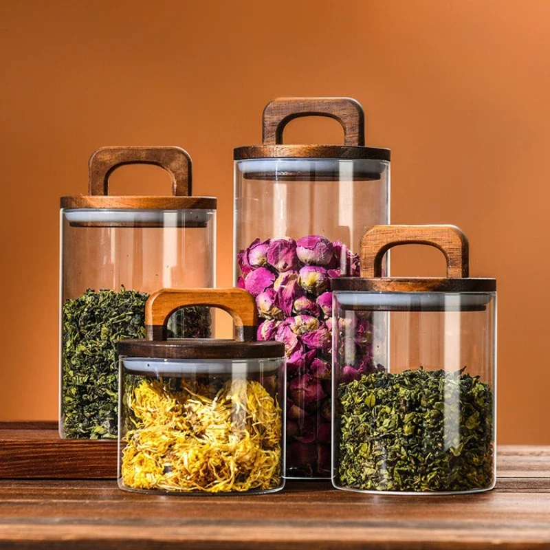 Clear Glass Jar with Bamboo Li - Korean Kitchen Gadgets review and price