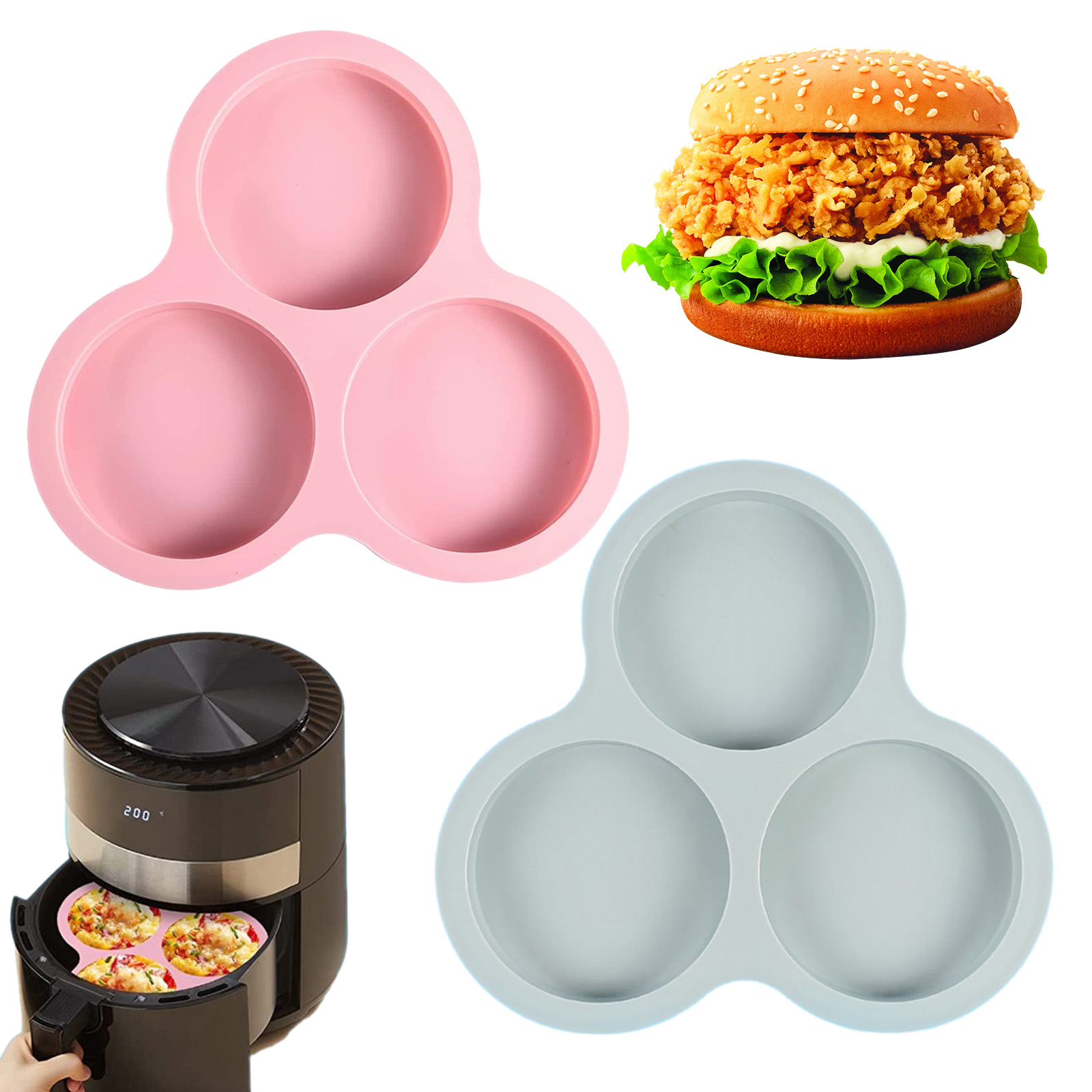 1/2pcs Silicone Air Fryer Egg  - Air Fryer Accessories review and price