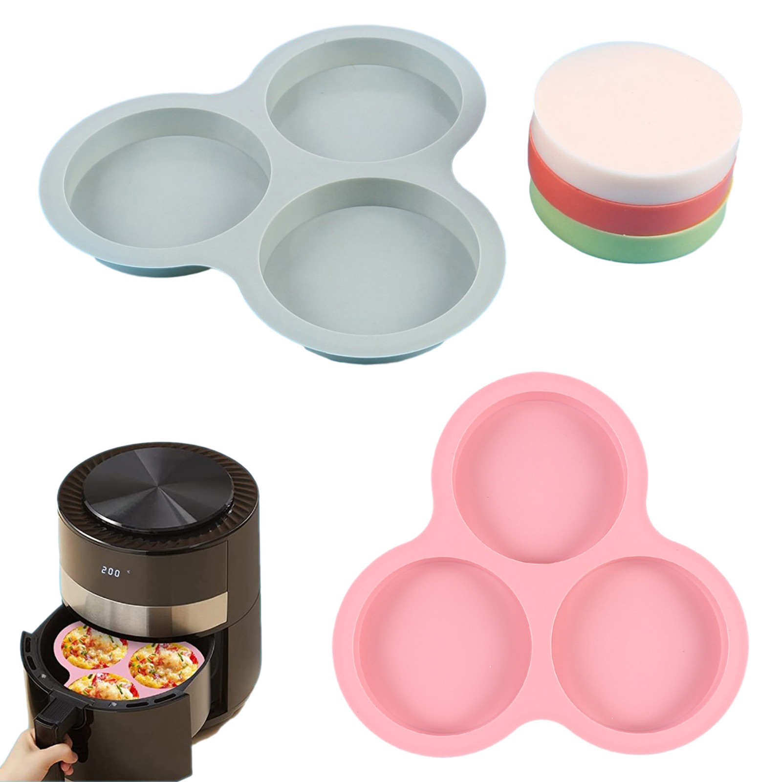1/2pcs Silicone Air Fryer Egg  - Air Fryer Accessories review and price