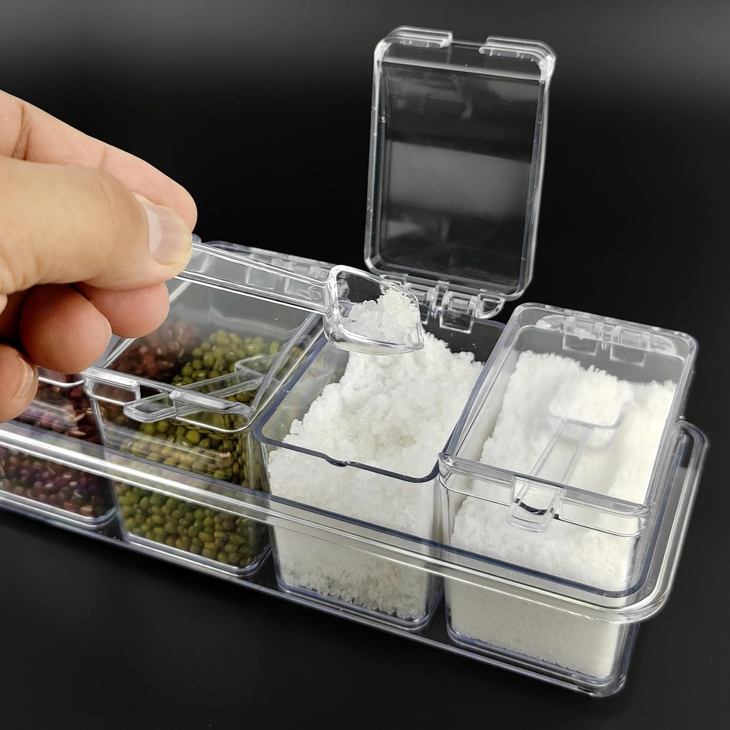 Four Compartment Transparent S - Korean Kitchen Gadgets review and price